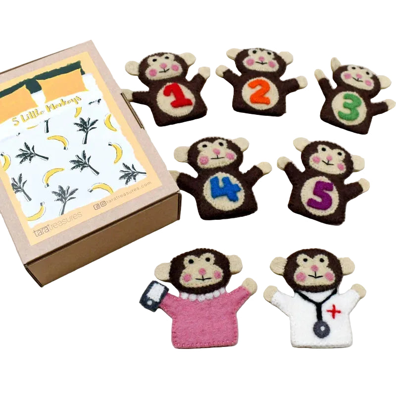 Five Little Monkeys Finger Puppet Set
