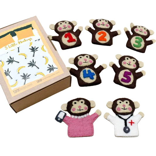 Five Little Monkeys Finger Puppet Set