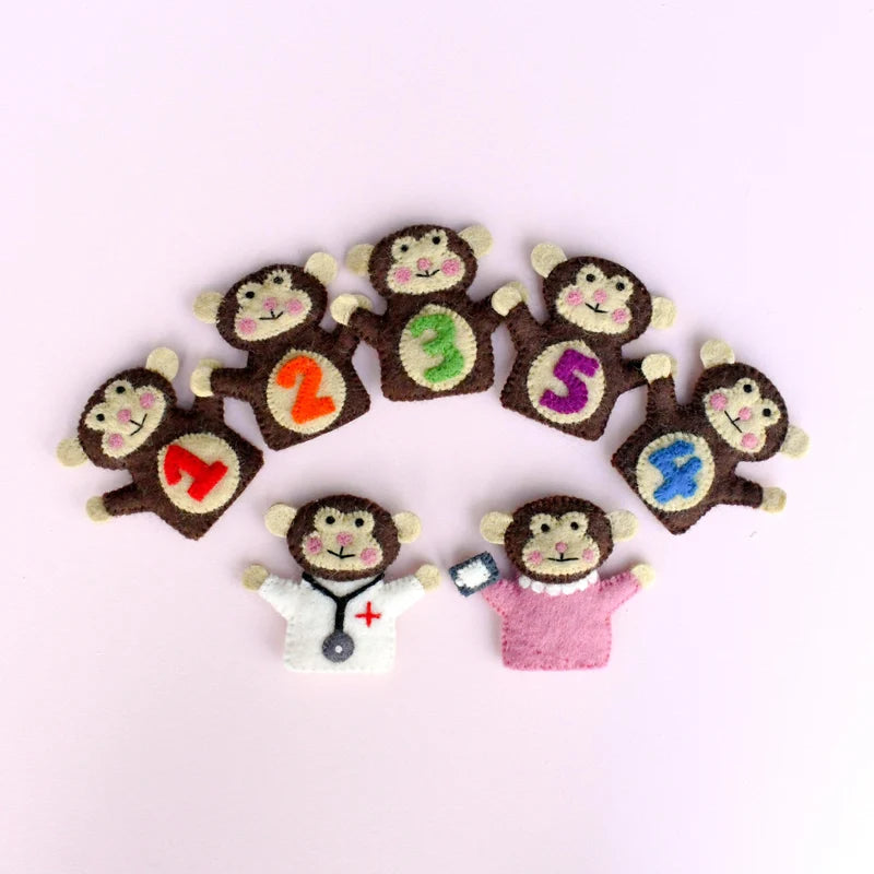 Five Little Monkeys Finger Puppet Set