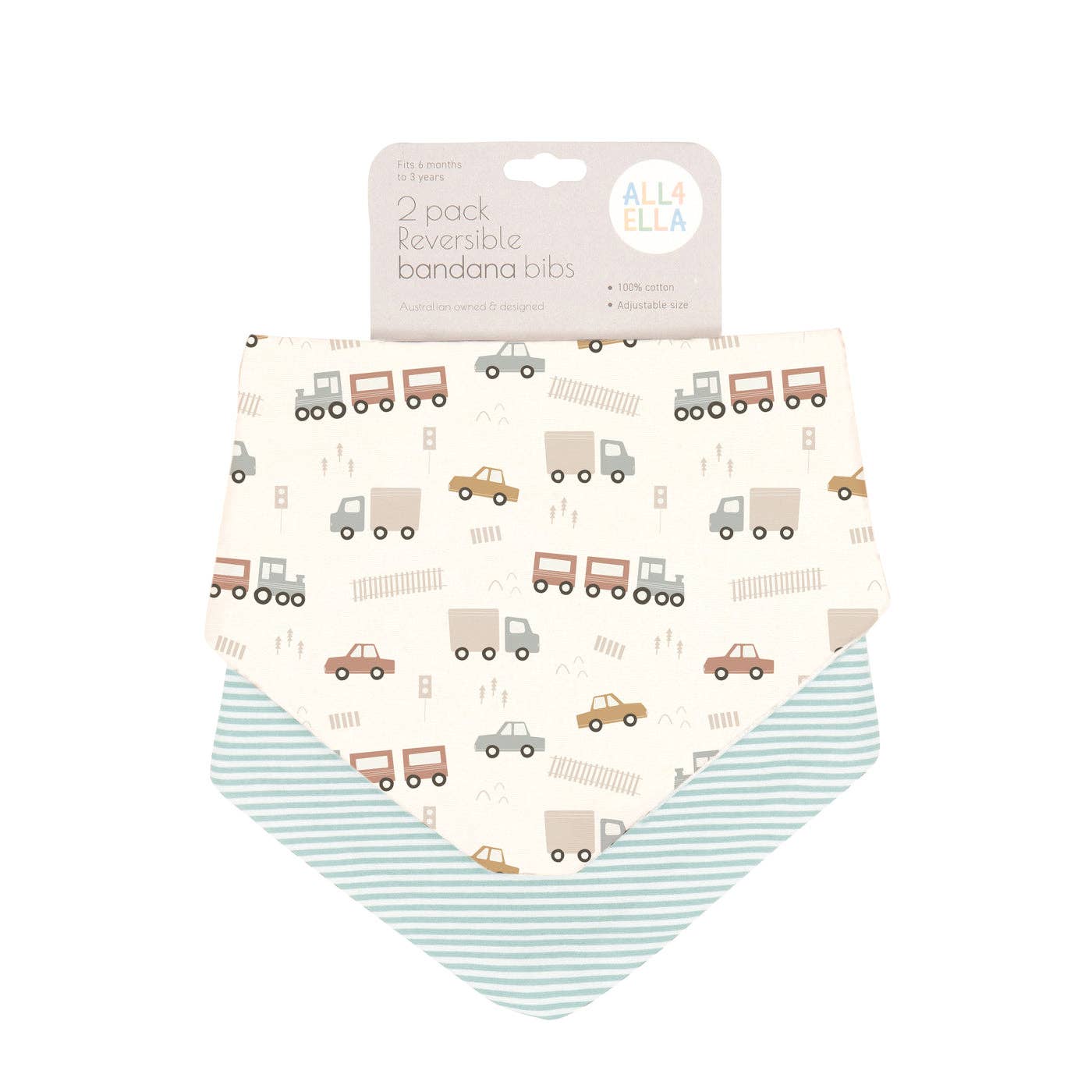 Bandana Bibs 2pk - Blue Trucks