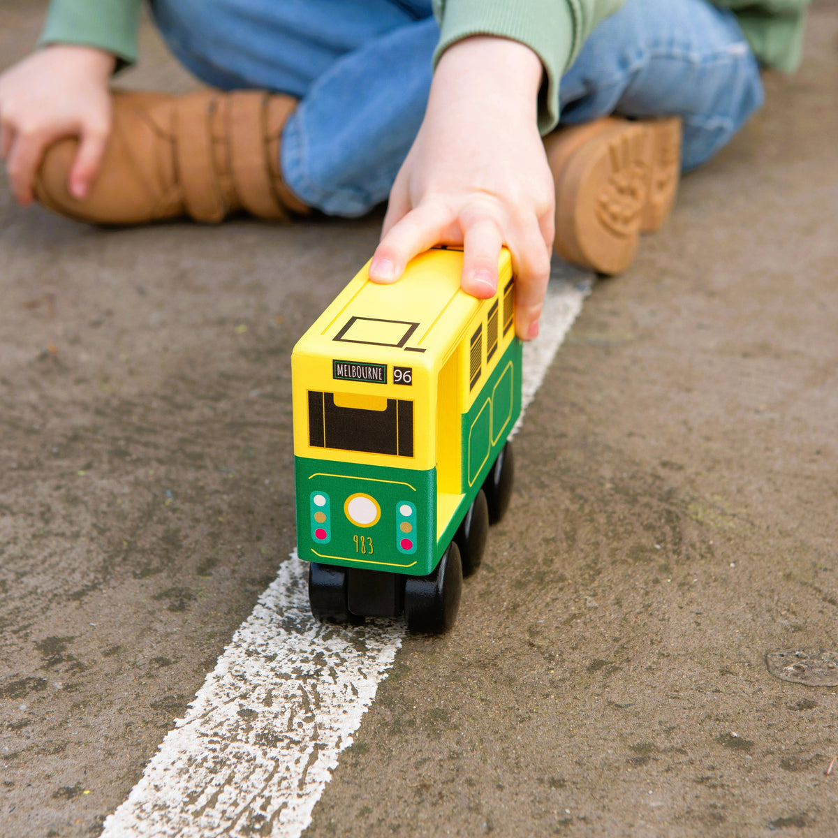 Wooden Melbourne Tram – Push Along Toy