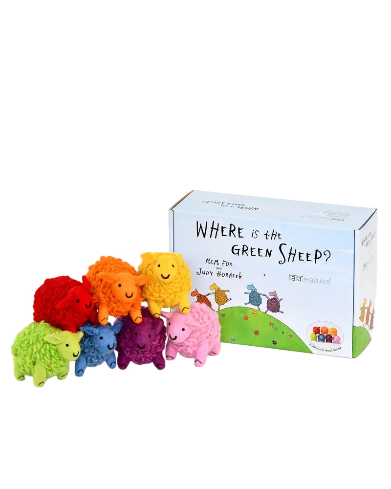 Where Is The Green Sheep? - 7 Colourful Sheep Play Set