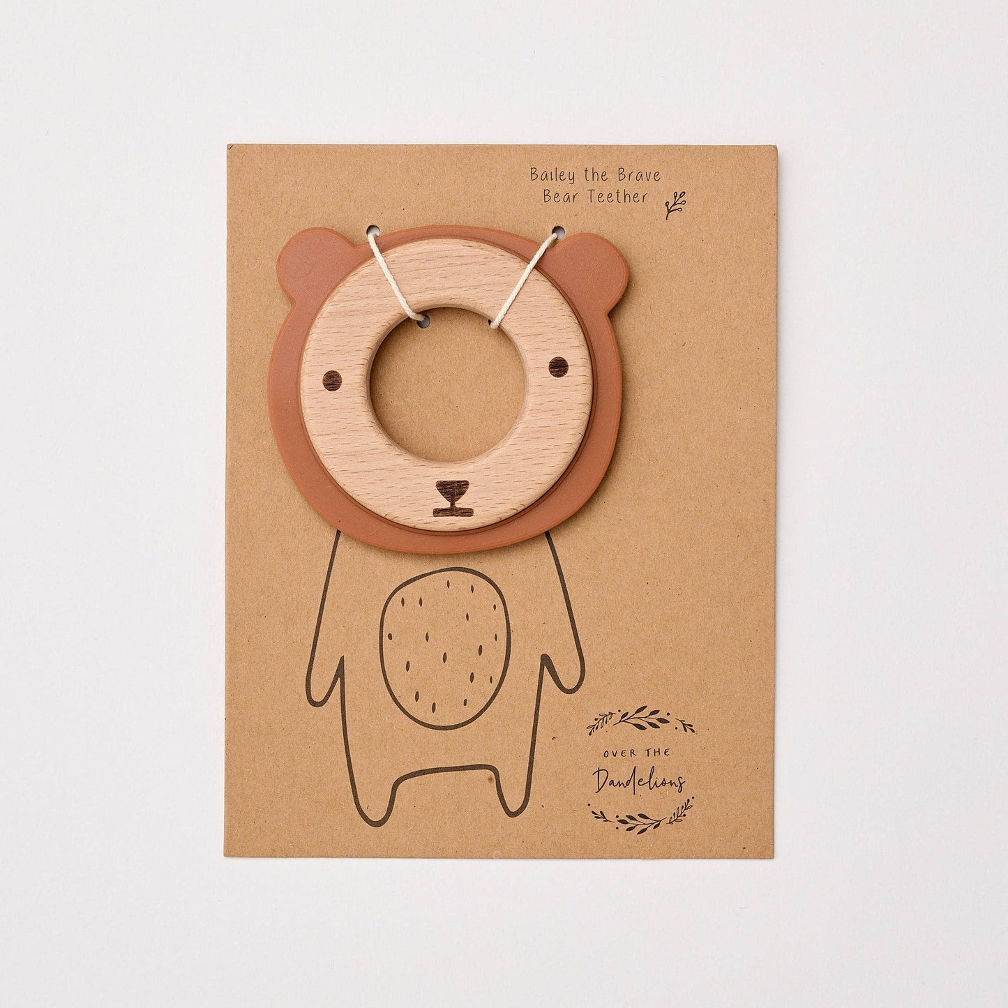Bailey the Bear Teether Wood + Silicone