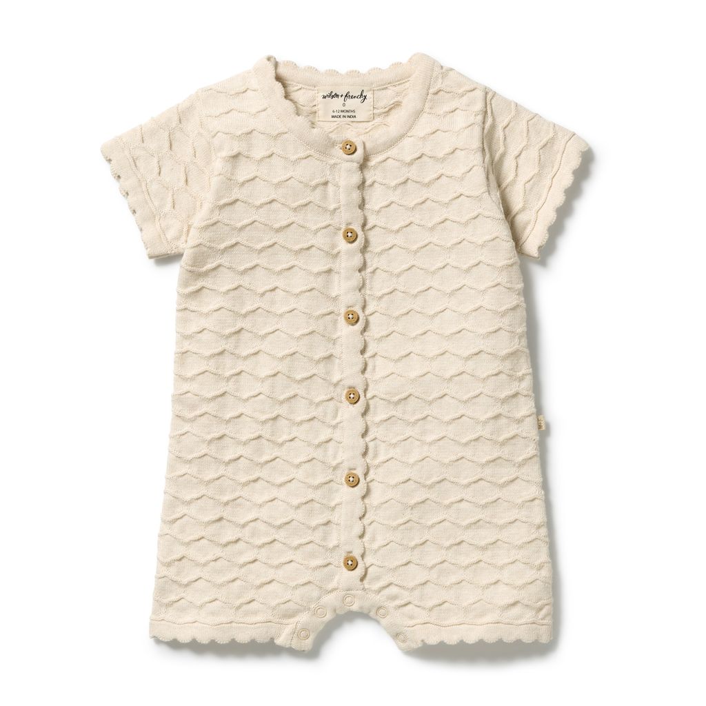 Milk Cloud Organic Knitted Chevron Growsuit
