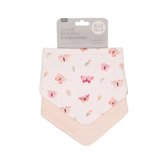 Bandana Bibs 2pk - Sweet Butterfly
