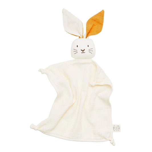 Organic Muslin Bunny Lovey Milk with Saffron ears