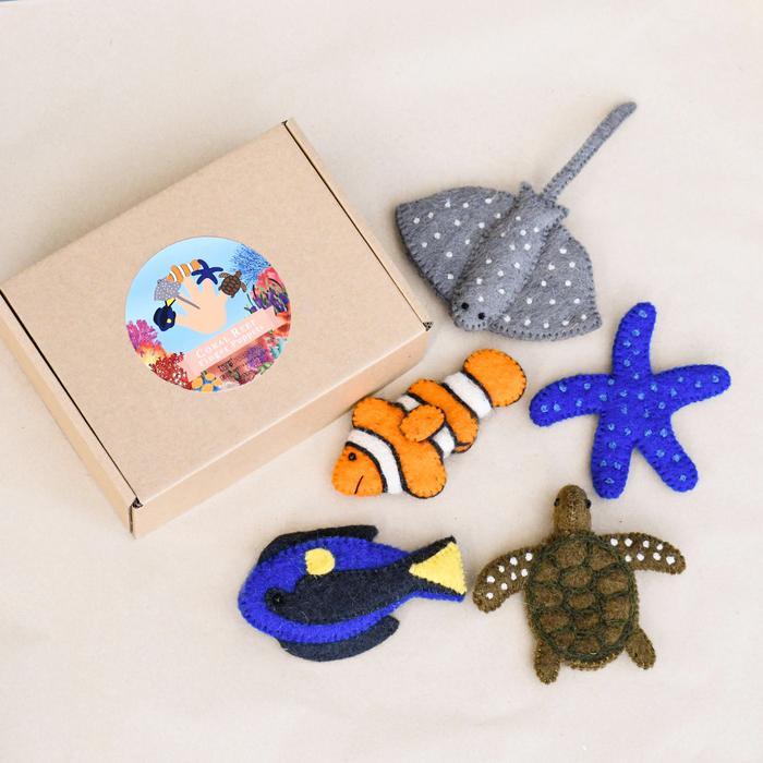 Australia Under The Sea 1,2,3 - Book and Finger Puppet Set