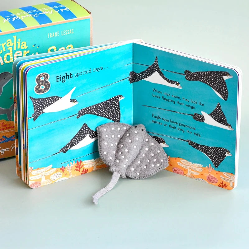 Australia Under The Sea 1,2,3 - Book and Finger Puppet Set