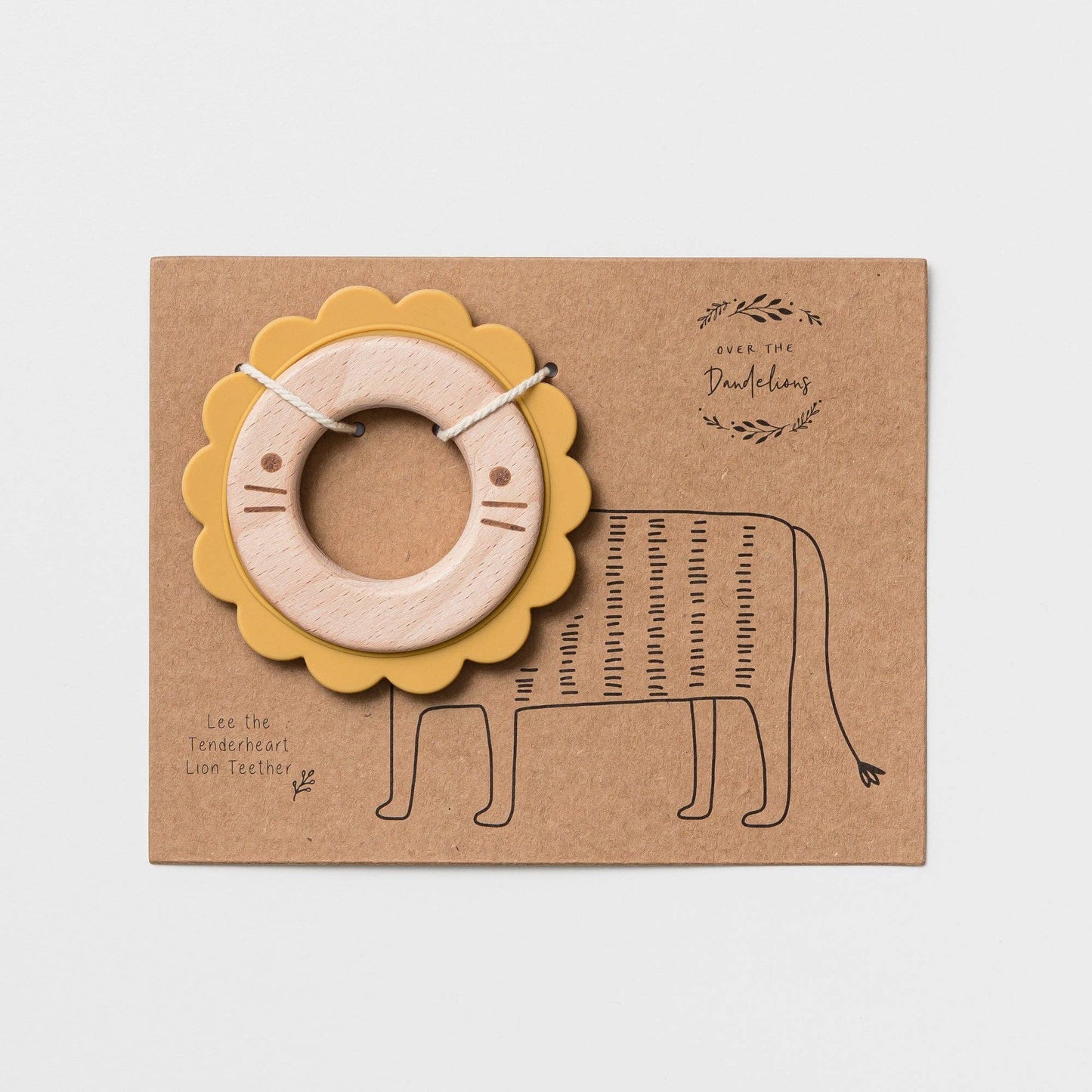 Lee the Lion Teether Wood + Silicone