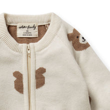 Load image into Gallery viewer, Beary Cute Organic Knitted Jacquard Growsuit

