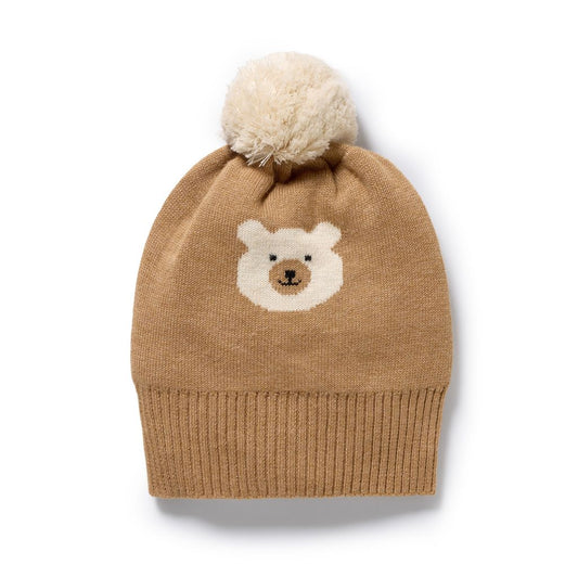 Beary Cute Organic Knitted Jacquard Hat