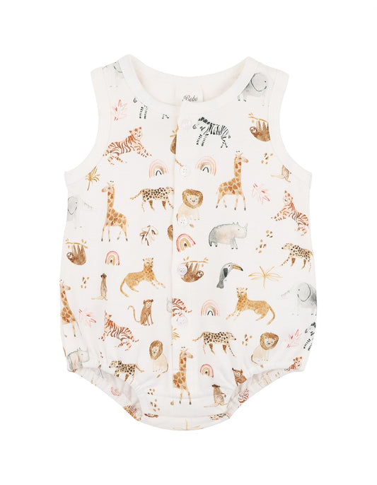 Billie Print Organic Button Front Bodysuit