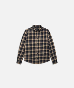 The Birch LS Shirt - Camel/Charcoal