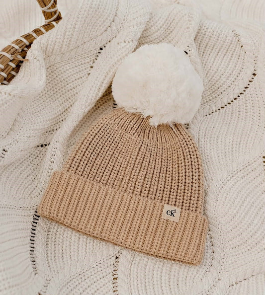 Baby Knit Beanie - Biscotti