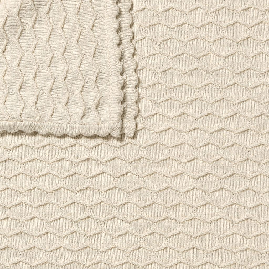 Milk Cloud Organic Knitted Chevron Blanket