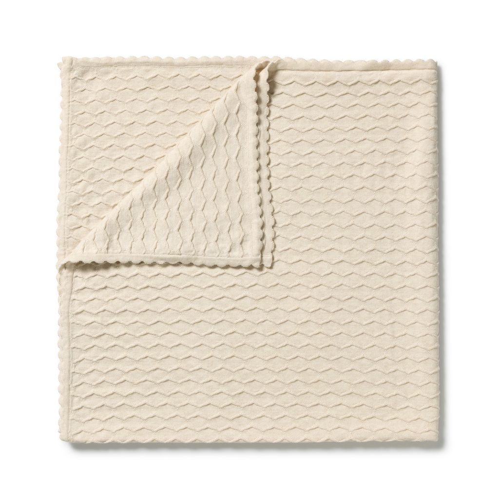 Milk Cloud Organic Knitted Chevron Blanket