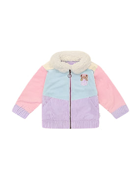Blush Colour Block Cord Jacket