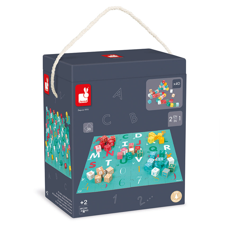 40 ABC Numbers Blocks with Puzzle