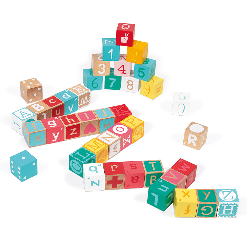 40 ABC Numbers Blocks with Puzzle
