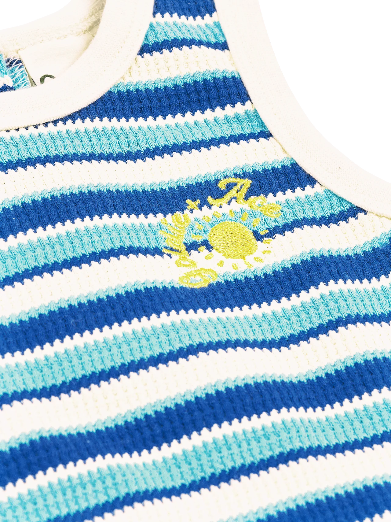 Waffle Bubble Romper Blue