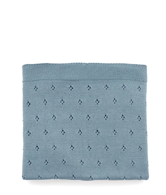 Pointelle Baby Blanket - Baby Blue