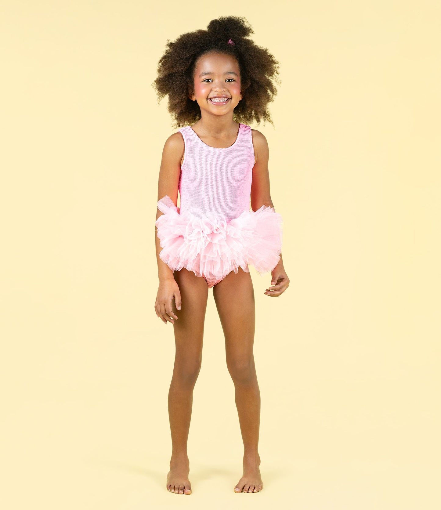 Blush Crinkle Tulle One Piece