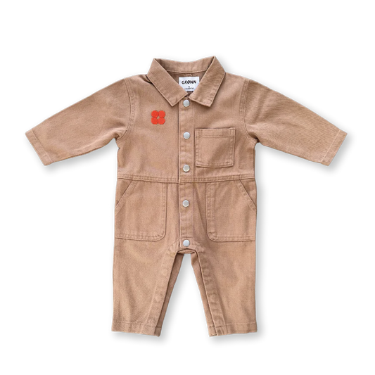 Organic Denim Boilersuit - Clay
