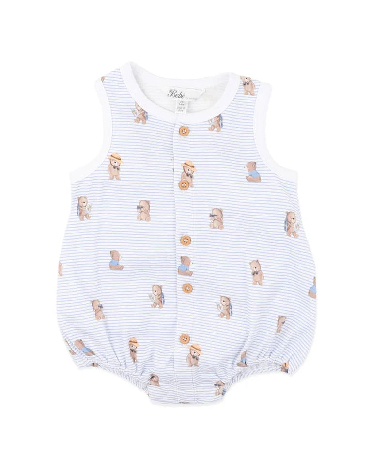 Brady Stripe Organic Button Up Bodysuit