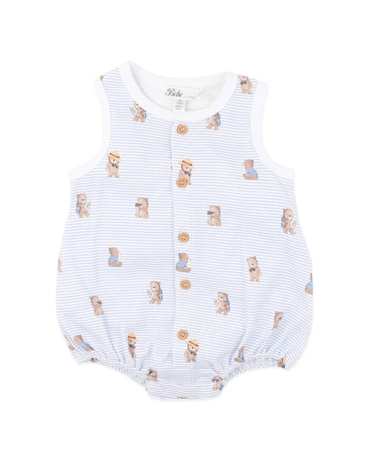 Brady Stripe Organic Button Up Bodysuit
