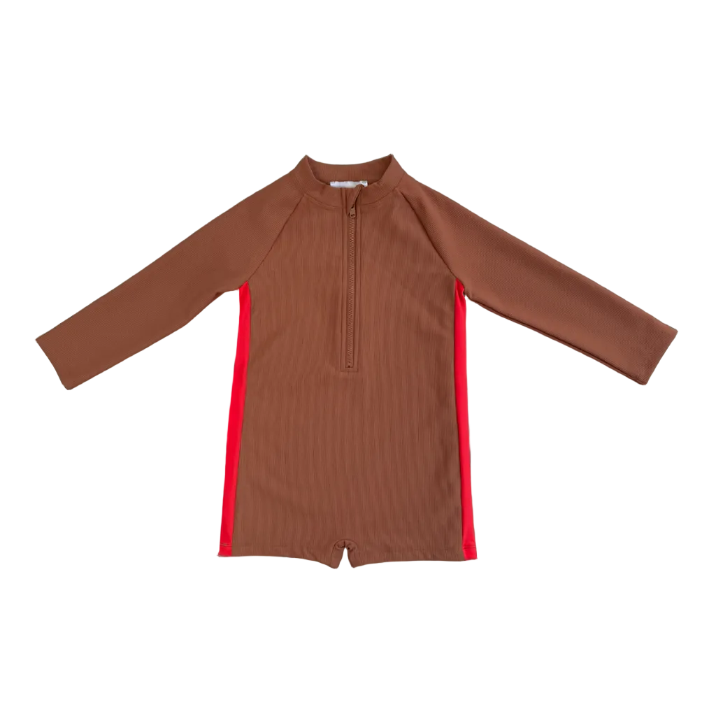 Zip LS Swim Suit - Teddy