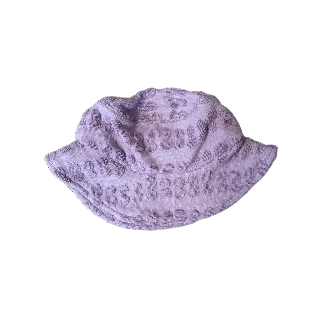 Bubble Terry Towelling Bucket Hat - Mauve