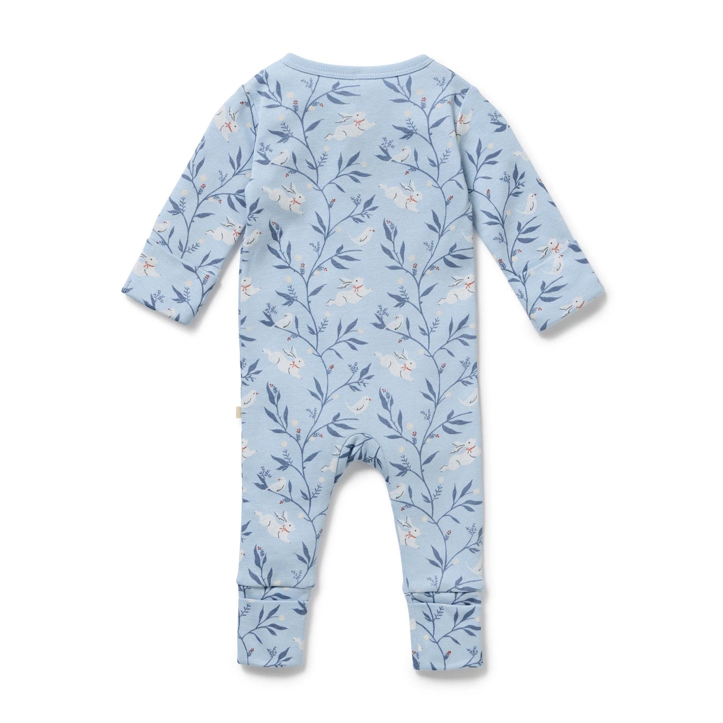 Organic Zipsuit with Feet - Bunny Whistle