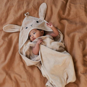 Bunny Hooded Towel - Nougat