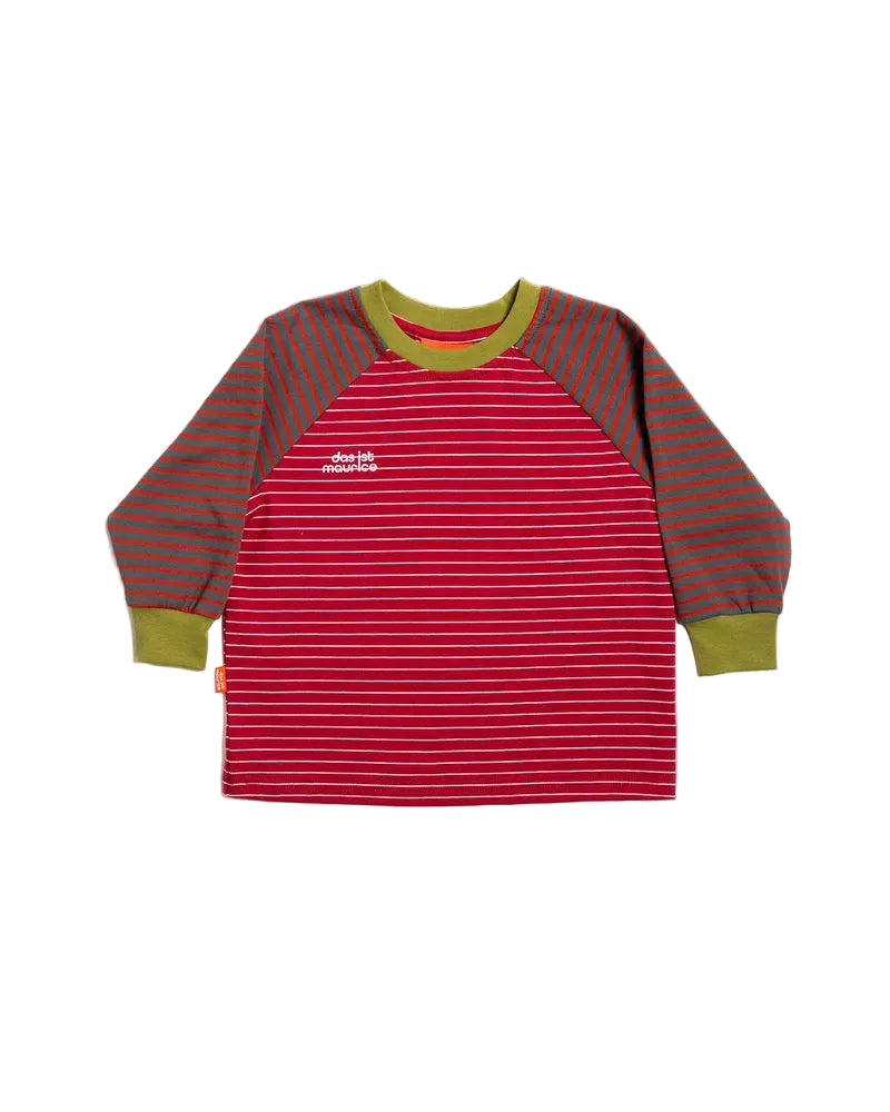Raglan Long Sleeve T-Shirt - Burgundy Stripes