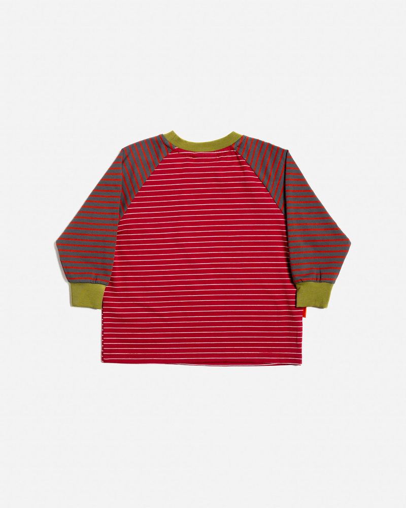 Raglan Long Sleeve T-Shirt - Burgundy Stripes