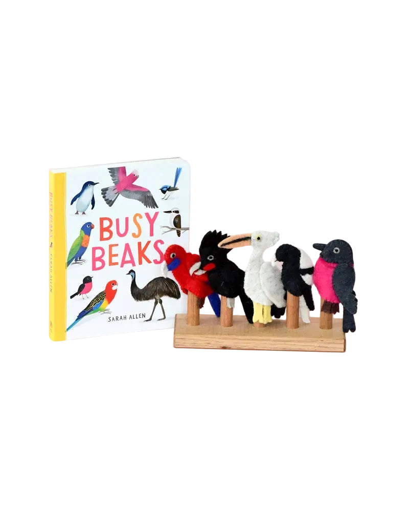 Busy Beaks Finger Puppets and Book Set