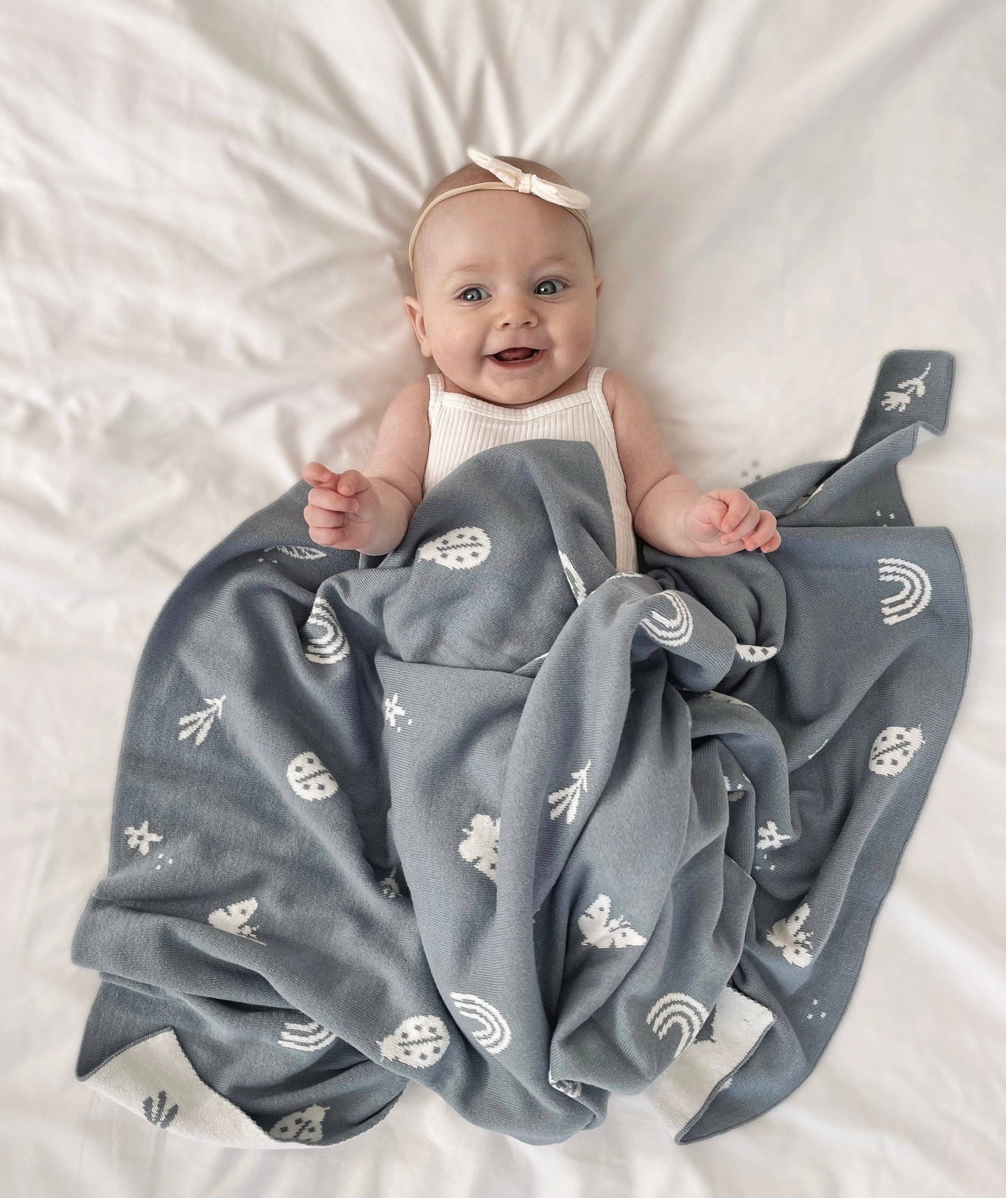 Blanket Enchanted Garden in Sky Blue