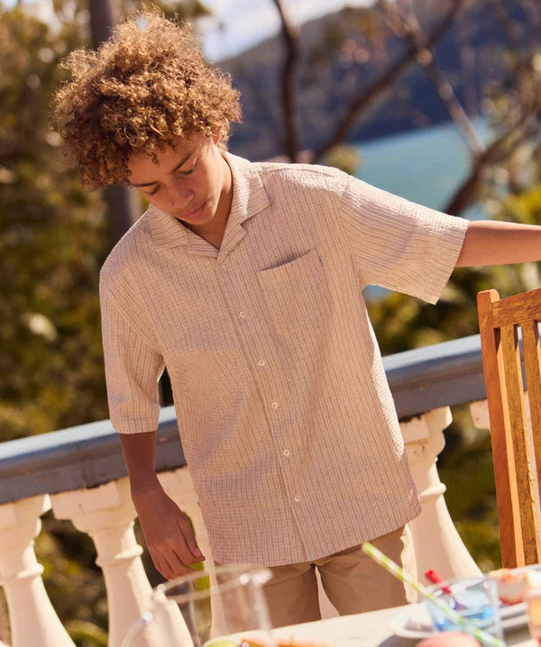 The Caleta S/S Shirt - Buckwheat/Cream