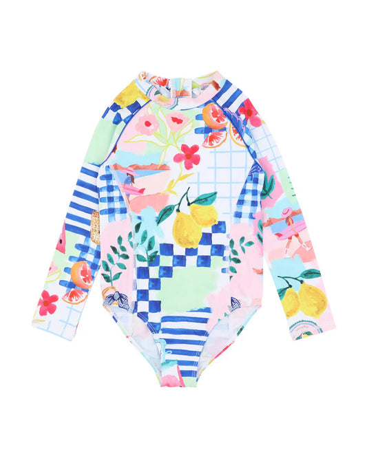 Camille Print LS Sunsuit