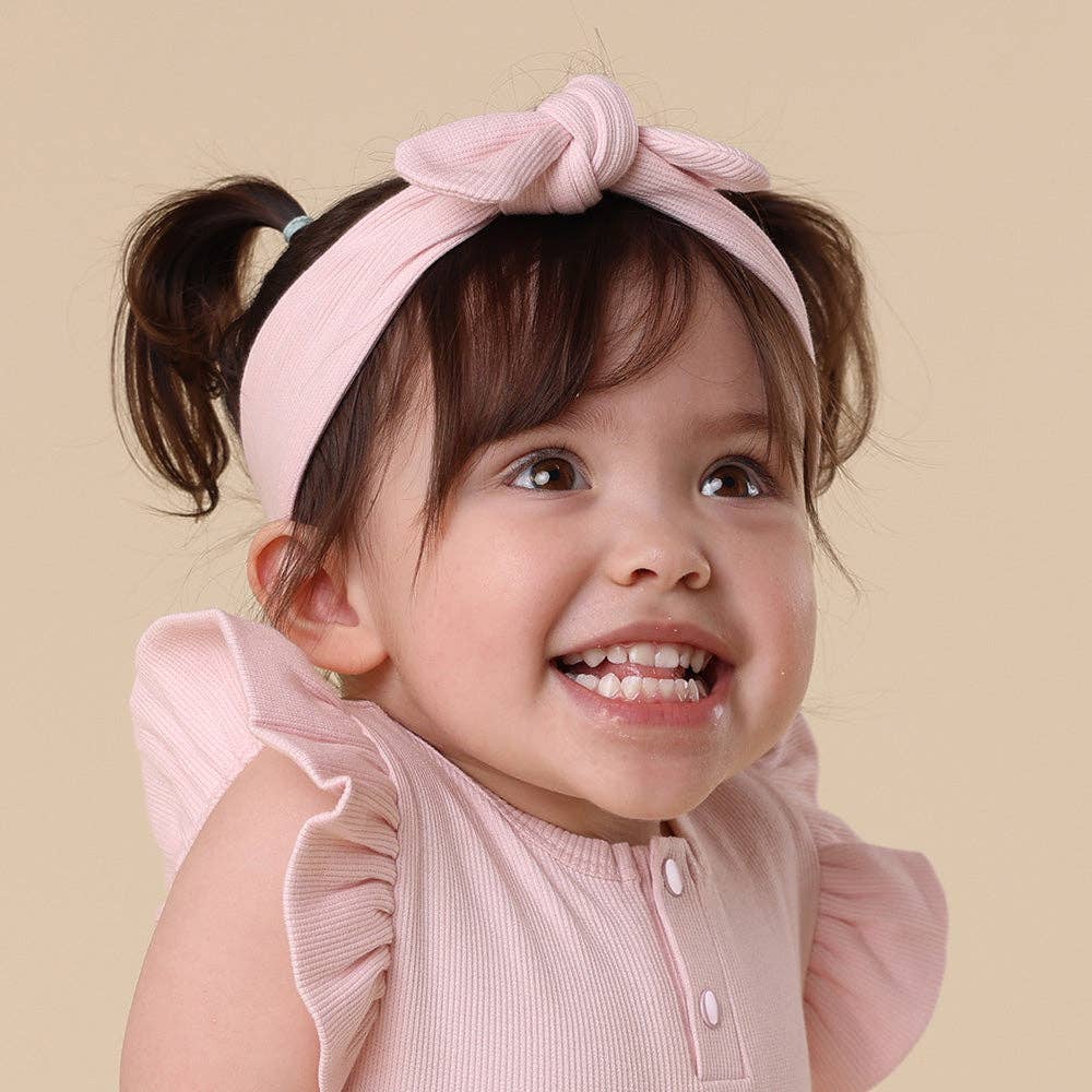 Baby Pink Ribbed Organic Topknot