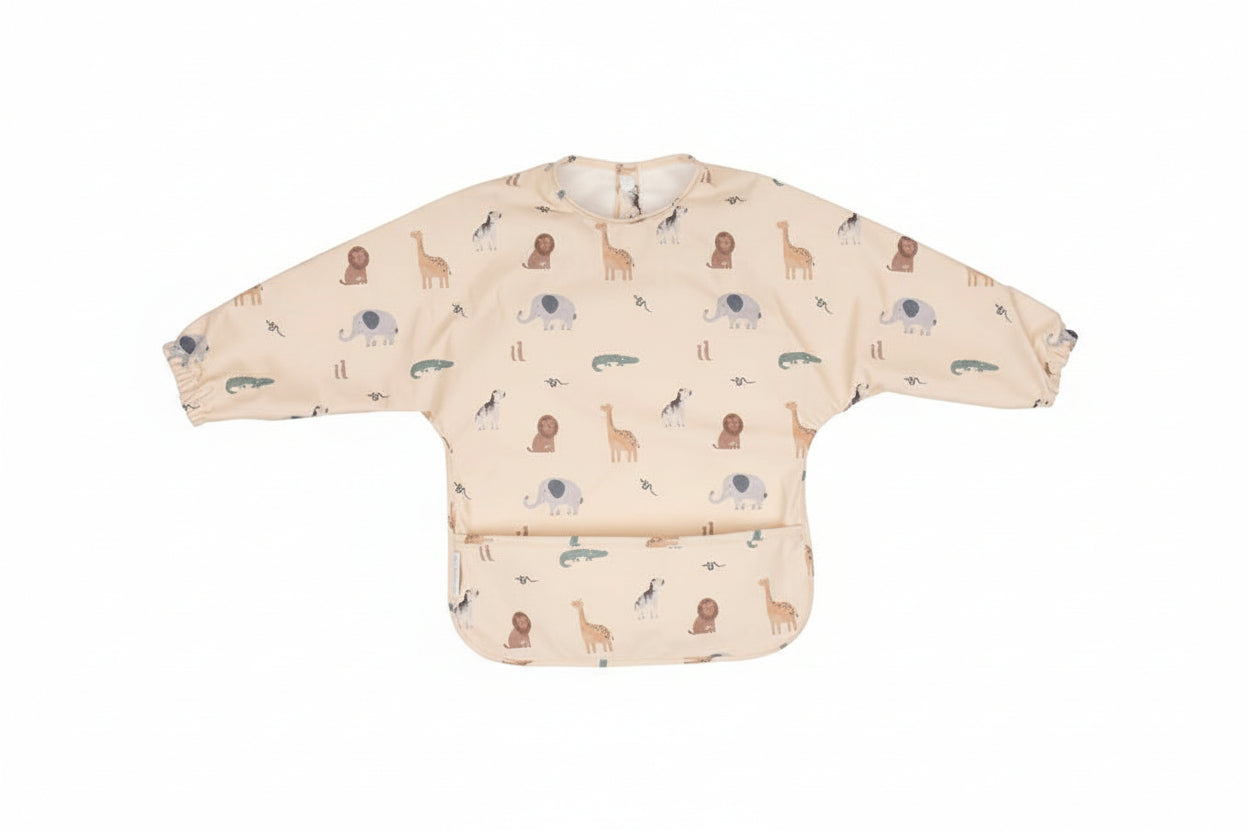 Recycled Long sleeve Bib - Wild Animals