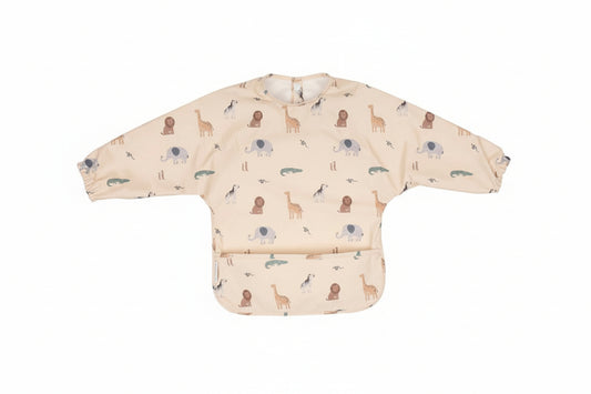 Recycled Long sleeve Bib - Wild Animals