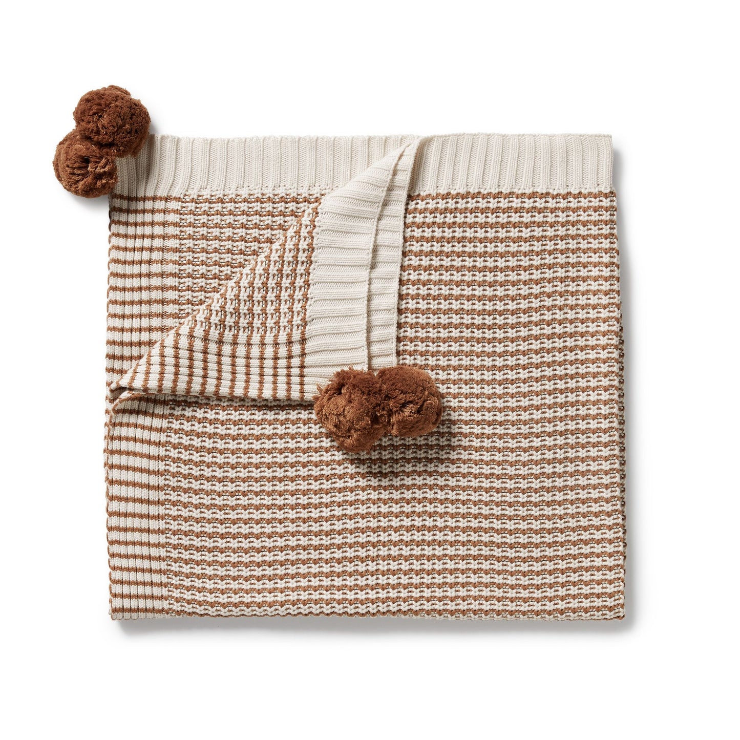 Cinnamon Stripe Organic Knitted Blanket