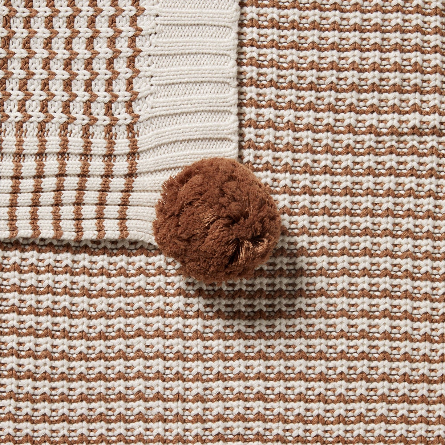 Cinnamon Stripe Organic Knitted Blanket