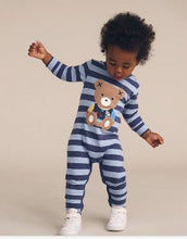 Load image into Gallery viewer, College Hux Blue Stripe Romper
