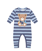 Load image into Gallery viewer, College Hux Blue Stripe Romper
