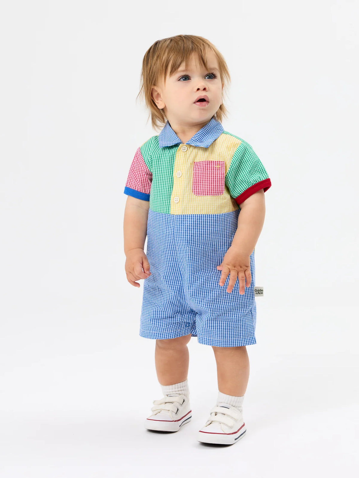 Gingham Colour Block Romper