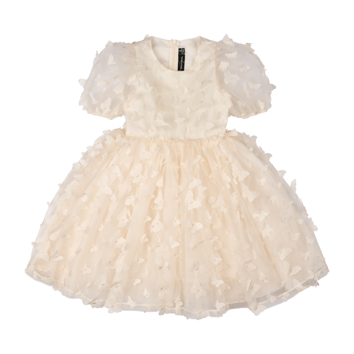 Cream Butterfly Tulle Party Dress