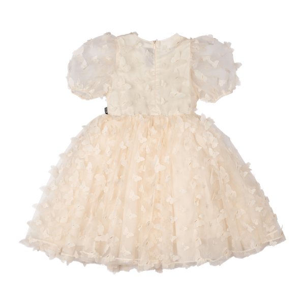 Cream Butterfly Tulle Party Dress