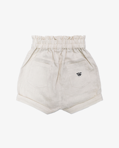 Cream Linen Shorts